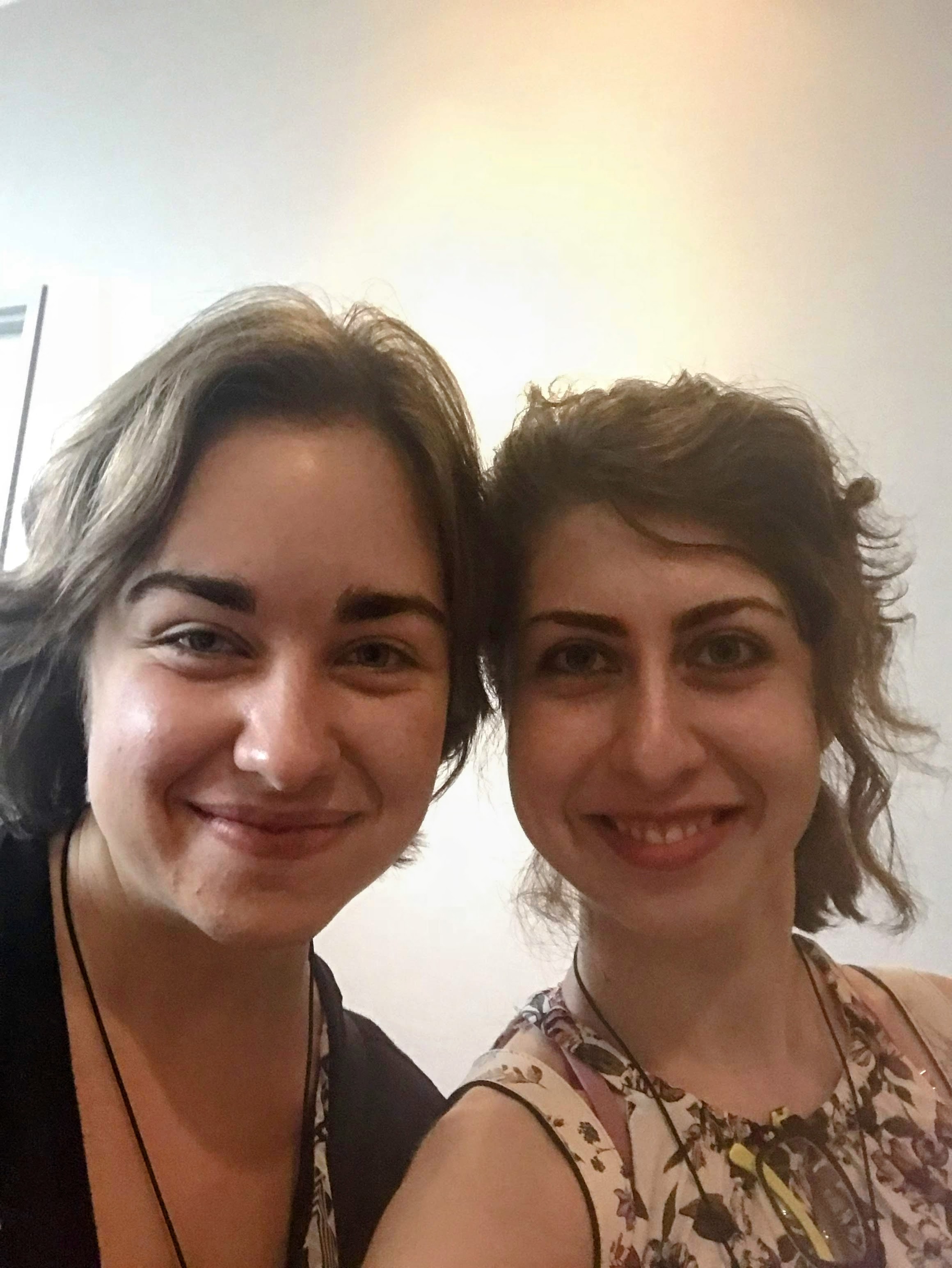 Emily and Farnaz before the presentation.