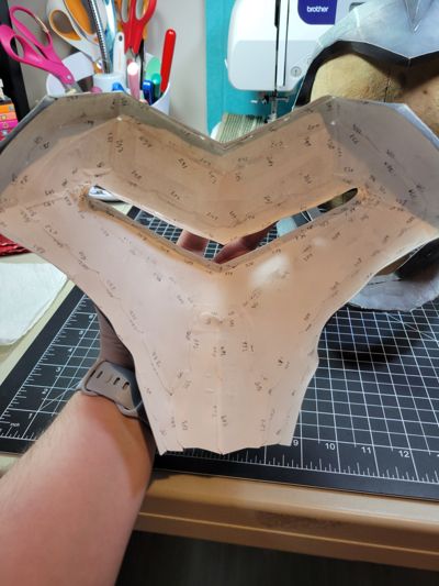 Inside of helmet in progress.