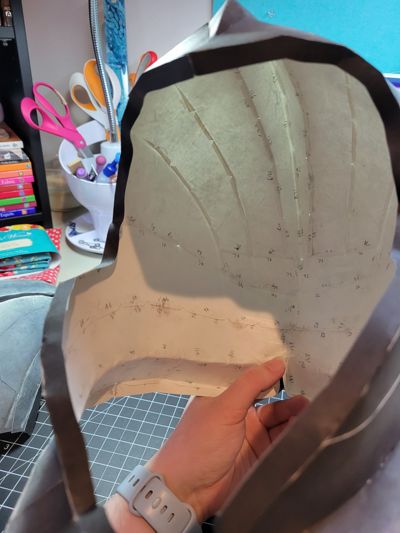 Inside of helmet in progress.
