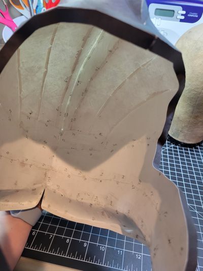 Inside of helmet in progress.