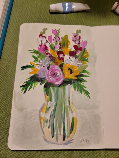 Painting of flower bouquet.