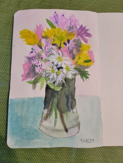 Painting of flower bouquet.